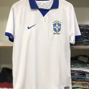Camiseta gola polo Brasil Branca Atacado Acessorios Atacado