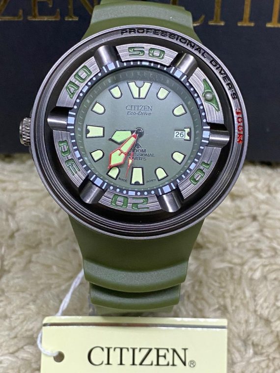 Relógio Masculino Citizen Ecozilla Verde Atacado BJ8050-08e Eco-Drive a Prova d'Água