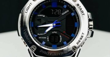 Relógio G-Shock Steel Preto Prata e Azul No Atacado