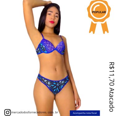 Kit C/12 Conjunto de Lingerie Atacado | R$11,70 Unidade