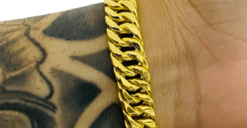 Pulseira Bracelete Atacado Gumet Dupla Fecho Gaveta dupla- 13mm x 20cm x 34g -Joia 18 k – 7 banhos