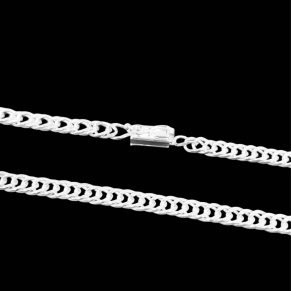 Kit Corrente Grumet Dupla Fecho Gaveta Atacado Revenda Dropshpping (tam 70cm x esp 4,3mm x 20,8g) + Pingente Placa N. Sra Aparecida ( 3cm x 2,4cm x 3g) – Joia Prata 925