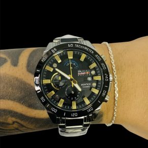 Kit Casio Red bull Funcional + Pulseira Fina elo por elo Fecho Tradicional Atacado Revenda Dropshpping Banhada Prata 925