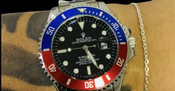 Rolex Submariner Porte Grande + Pulseira Fina Atacado Revenda Dropshpping elo por elo Fecho Tradicional Prata 925