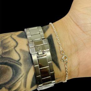 Rolex Submariner Porte Grande + Pulseira Fina Atacado Revenda Dropshpping elo por elo Fecho Tradicional Prata 925