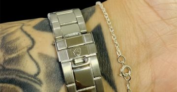 Rolex Submariner Porte Grande + Pulseira Fina Atacado Revenda Dropshpping elo por elo Fecho Tradicional Prata 925