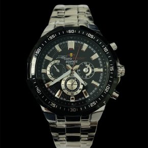 Kit Casio Edifice + Pulseira Cartier Fecho Canhão Atacado Revenda Dropshpping Joia Banhado 18k- larg. 3mm x tam. 22 cm x 5,4g