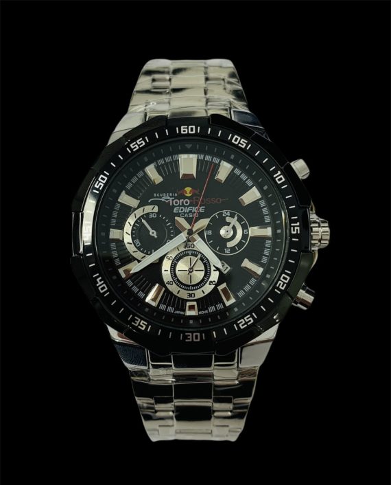 Kit Casio Edifice + Pulseira Cartier Fecho Canhão Atacado Revenda Dropshpping Joia Banhado 18k- larg. 3mm x tam. 22 cm x 5,4g