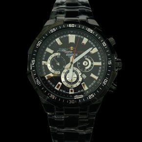 Kit Casio Edifice + Pulseira Cartier Fecho Canhão Atacado Revenda Dropshpping Joia Banhado 18k- larg. 3mm x tam. 22 cm x 5,4g