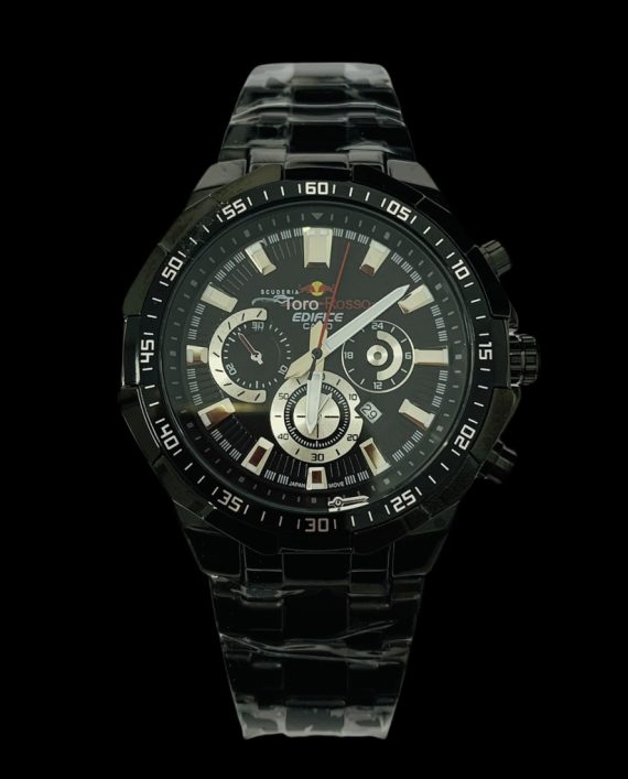 Kit Casio Edifice + Pulseira Cartier Fecho Canhão Atacado Revenda Dropshpping Joia Banhado 18k- larg. 3mm x tam. 22 cm x 5,4g