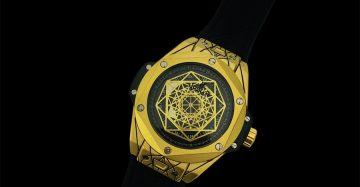 Kit Hublot Pulseira de camurça Atacado Revenda Dropshpping – dourado com preto + Caixa de courino