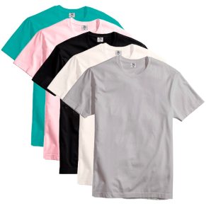 Kit C/5 Camisetas Masculina Básica Algodão Atacado – Frete Grátis