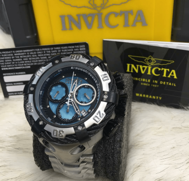 Relógio Invicta 18k Thunderbolt AAA+ Prata com Azul 21361 – AAA+