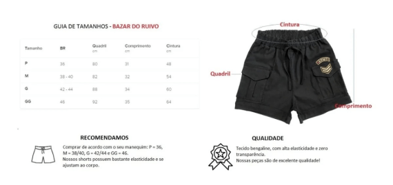 Kit C/6 Bermuda Shorts Mini Short Jogger Army Militar Joguer Bolsos