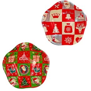 Kit 3 Pratos Atacado Revenda Dropshpping Papai Noel Fundos Natalinos Plástico 15,5 cm