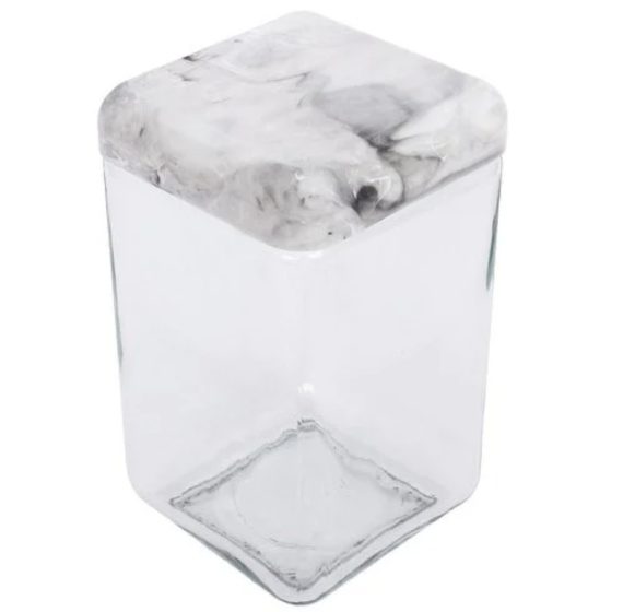Pote Vidro Multiuso Atacado Revenda Dropshpping Quadrado Tampa Tendenza Invicta 1,3L