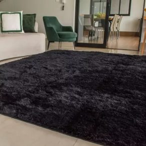 Tapetes Para Dropshipping Modelo Peludo Preto para sala de jantar 2,00 x 1,40