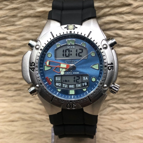 Relógio Citizen Aqualand Funcional – Prata, Preto – Pulseira de Borracha – À PROVA D’ÁGUA