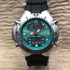 Relógio Citizen Aqualand Funcional Prata e Fundo Azul – Pulseira de Borracha – À PROVA D’ÁGUA
