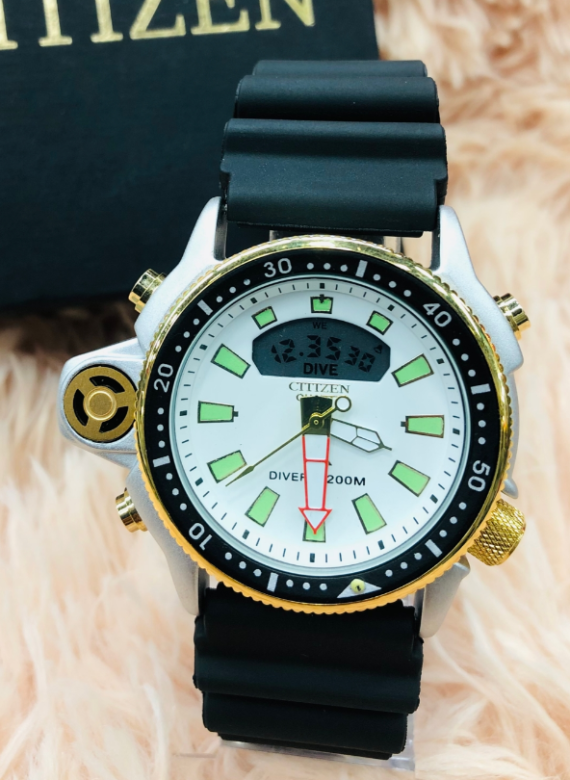Relógio Citizen Aqualand No Atacado – Modelo Série Ouro – Pulseira de Borracha – À PROVA D’ÁGUA