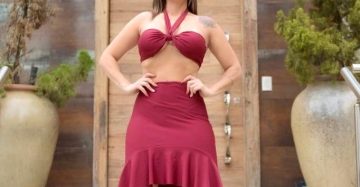 KIT C/10 CONJUNTO DE SAIA DE BABADO E CROPPED