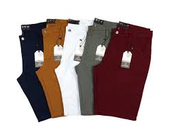 Kit Com 4 Bermudas Masculinas Brim Sarja Coloridas Atacado