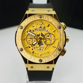 Relógio Hublot Geneve 1ª Linha Preto – Pulseira de Borracha + Caixa